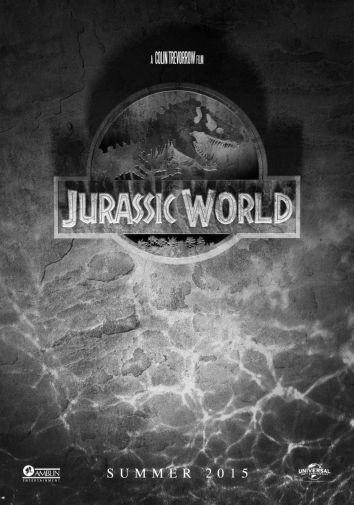 Jurassic World black and white poster