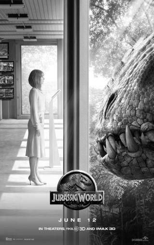 Jurassic World black and white poster