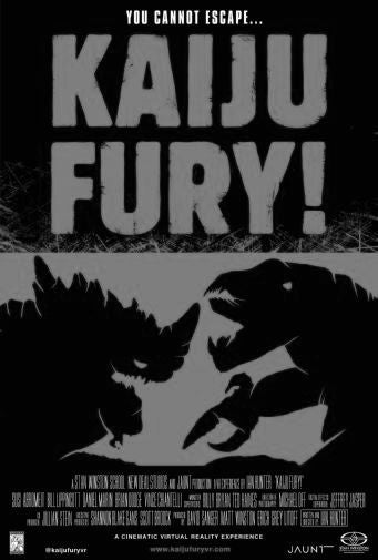 Kaiju Fury Black and White Poster 24