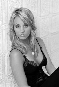 Kaley Cuoco black and white poster
