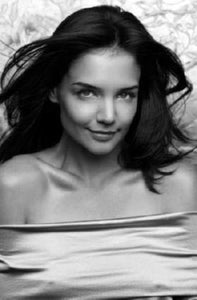 Katie Holmes black and white poster