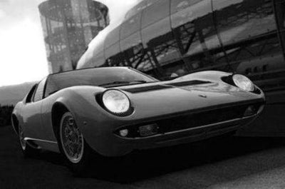 Lamborghini Miura Poster Black and White Poster 16x24 The Poster Depot
