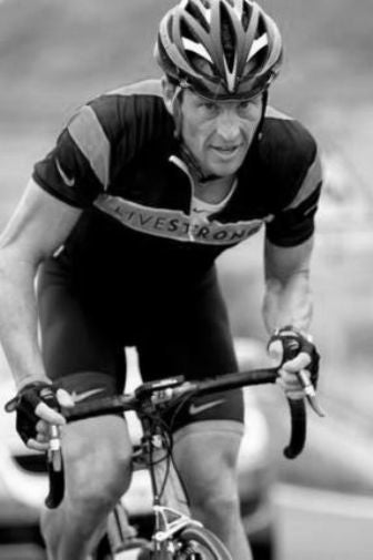 Lance Armstrong black and white poster