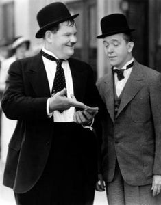 Laurel And Hardy black and white poster
