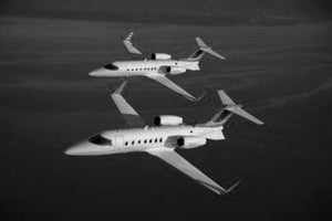 Lear Jet black and white poster