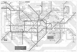 LonDontube Underground Map Poster Black and White Mini Poster 11"x17"