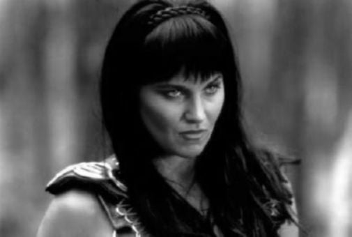 Lucy Lawless black and white poster