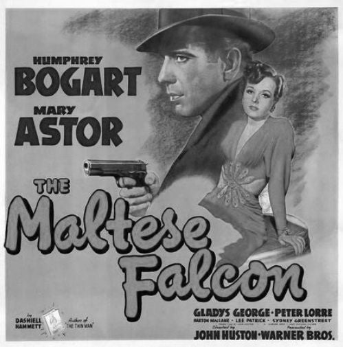 Maltese Falcon Movie Black and White poster 24"x24" for sale cheap United States USA