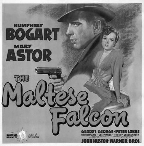 Maltese Falcon Movie Black and White Poster 24