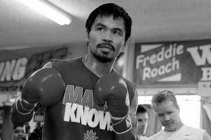 Manny Pacquiao black and white poster