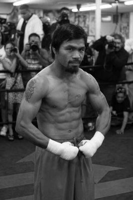 Manny Pacquiao Black and White Metal Poster Choose Style The Poster Depot