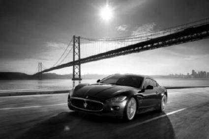 Maserati Gt black and white poster