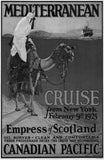 Canadian Pacific Mediterranean Cruise Lines 1925 poster tin sign Wall Art