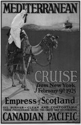 Canadian Pacific Mediterranean Cruise Lines 1925 poster tin Metal Print Wall Art