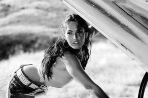 Megan Fox black and white poster