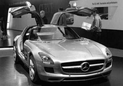 Mercedes Benz Sls Black and White Metal Poster Choose Style The Poster Depot