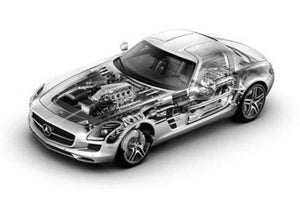 Mercedes Sls Cutaway poster Black and White poster for sale cheap United States USA