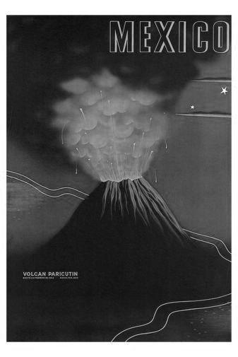 Mexico Volcano Poster Black and White Poster On Sale United States