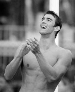 Michael Phelps black and white poster