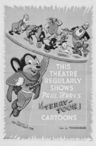 Mighty Mouse black and white poster