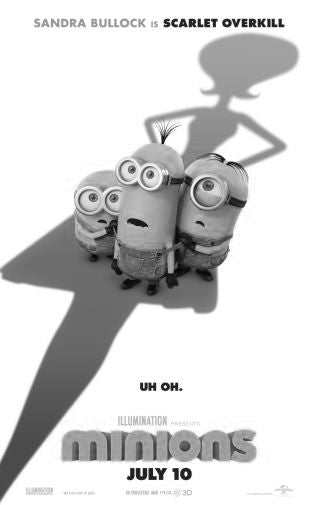 Minions Black and White Poster 24