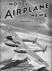 Model Airplane News 1939 Poster Black and White Mini Poster 11"x17"