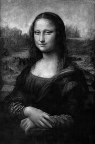 Mona Lisa black and white poster