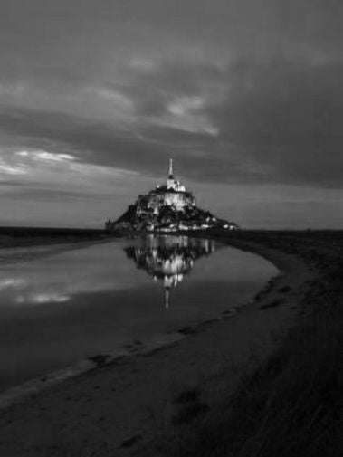 Mont Saint Michel Poster Black and White Mini Poster 11"x17"