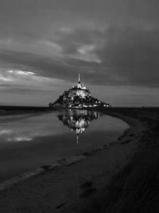 Mont Saint Michel black and white poster