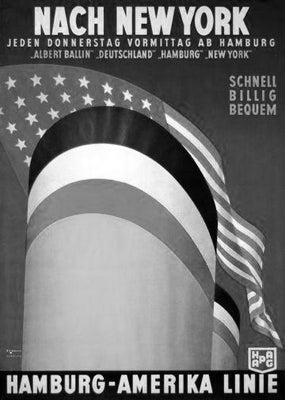 German Cruise Line Poster Black and White Poster 16x24 The Poster Depot