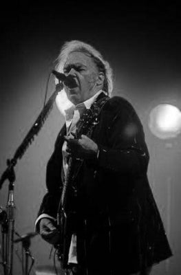 Neil Young black and white poster