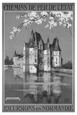 French Railway Poster Black and White Mini Poster 11"x17"