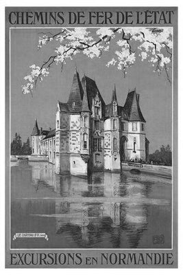 French Railway Poster Black and White Poster On Sale United States