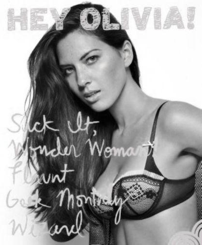 Olivia Munn black and white poster