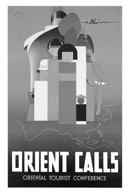 Oriental Tourism Poster Black and White Mini Poster 11"x17"