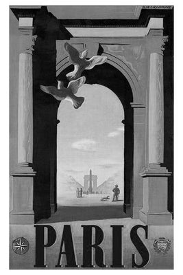 Paris Poster Black and White Poster 27"x40" The Poster Depot