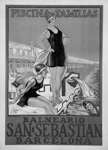 Spain Tourism Advertising  Poster Black and White Mini Poster 11"x17"