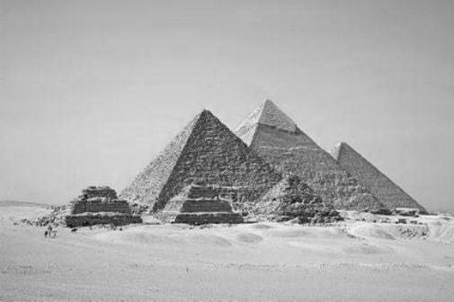 Pyramids black and white poster