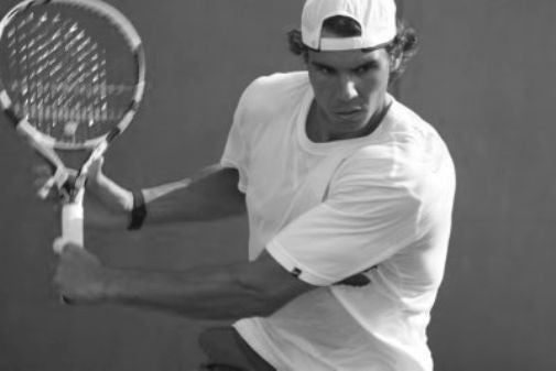 Rafael Nadal black and white poster