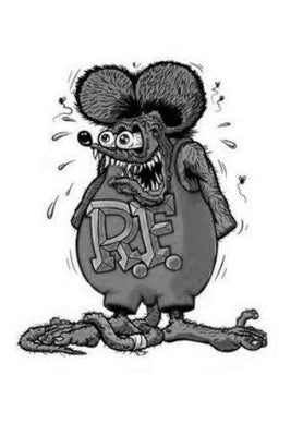 Rat Fink black and white poster