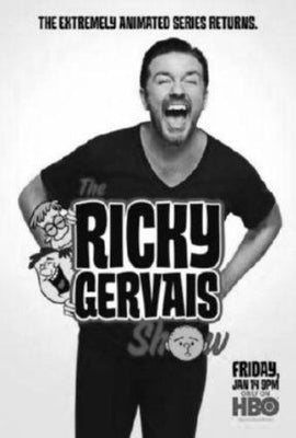 Ricky Gervais Show Poster Black and White Poster 27"x40" The Poster Depot