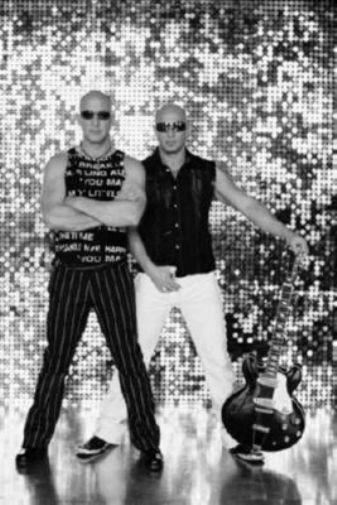 Right Said Fred black and white poster