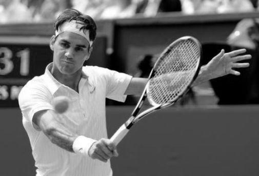 Roger Federer black and white poster