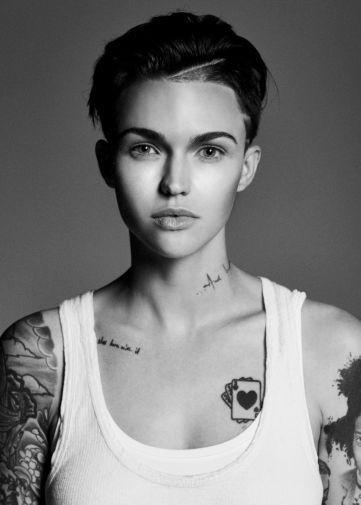 Ruby Rose black and white poster