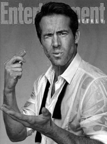 Ryan Reynolds black and white poster