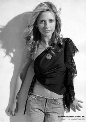 Sarah Michelle Gellar black and white poster