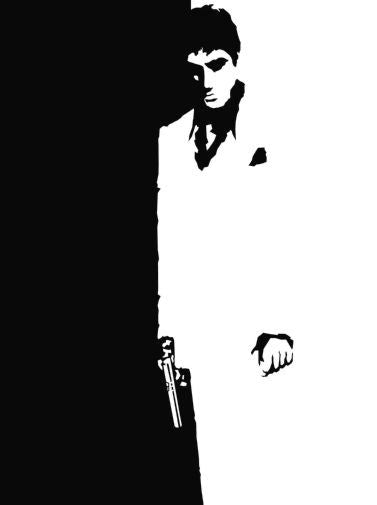 Scarface Black and White Poster 24