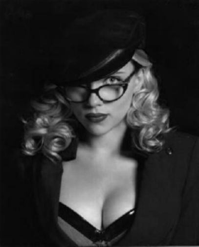Scarlett Johansson black and white poster