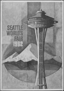Seattle Worlds Fair Poster Black and White Mini Poster 11"x17"