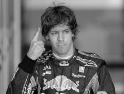 Sebastian Vettel Poster Black and White poster 11"x17" The Poster Depot
